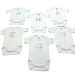 Βρεφικά κορμάκια με κοντό μανίκι, 6 ασορτί χρώματα, 6 τεμάχια - Image 2