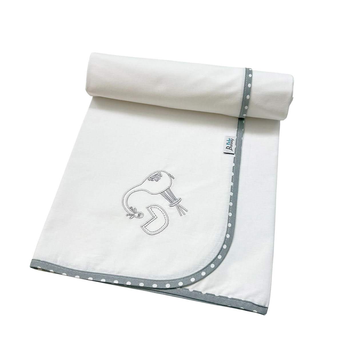 Πάνα χασέ (90x90), giraffe, γκρι