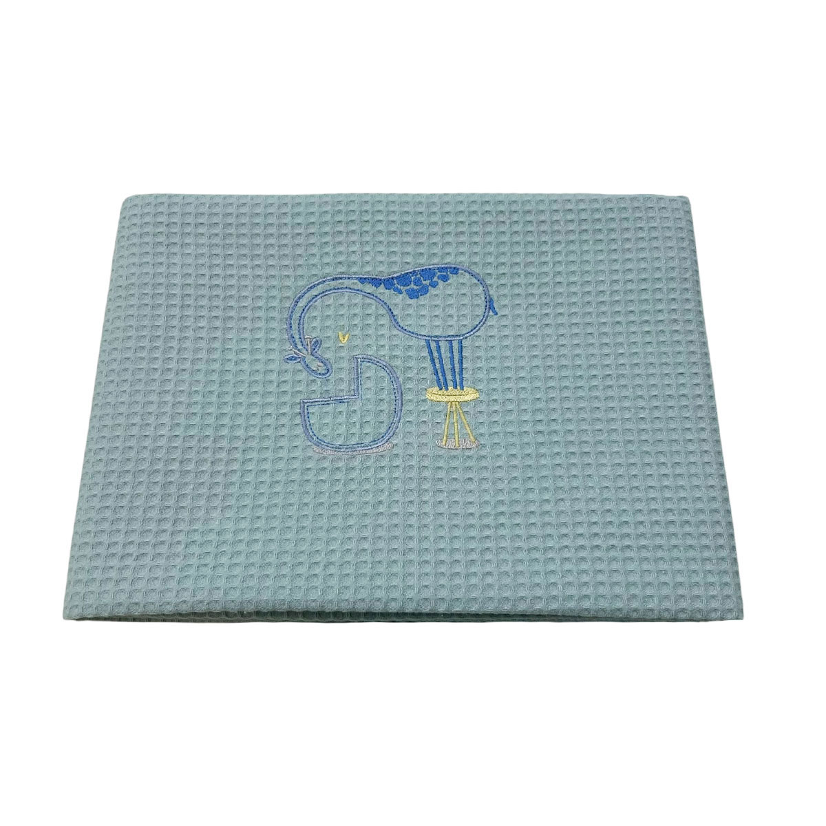 651-giraffe-σιελ Κουβέρτα κούνιας πικέ, giraffe, σιέλ - Image 1