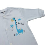 Βρεφικό φορμάκι interlock, καμηλοπάρδαλη, σιέλ - Image 2