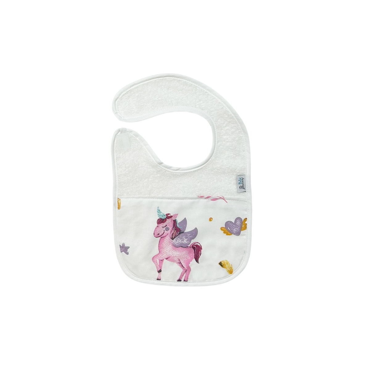 Σαλιάρα πετσετέ με ρέλι, μονόκερος