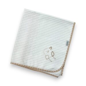 Πάνα πικέ γκοφρέ (80x90), bird, λευκό, καφέ