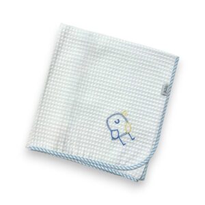 Πάνα πικέ γκοφρέ (80x90), bird, λευκό, σιέλ