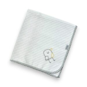 Πάνα πικέ γκοφρέ (80x90), bird, λευκό, γκρι