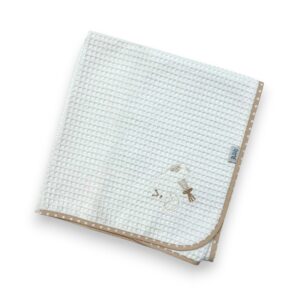 Πάνα πικέ γκοφρέ (80x90), giraffe, λευκό, καφέ