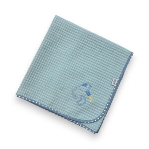 Πάνα πικέ γκοφρέ (80x90), giraffe, σιέλ