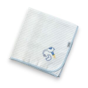 Πάνα πικέ γκοφρέ (80x90), giraffe, λευκό, σιέλ