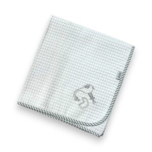 Πάνα πικέ γκοφρέ (80x90), giraffe, λευκό,γκρι