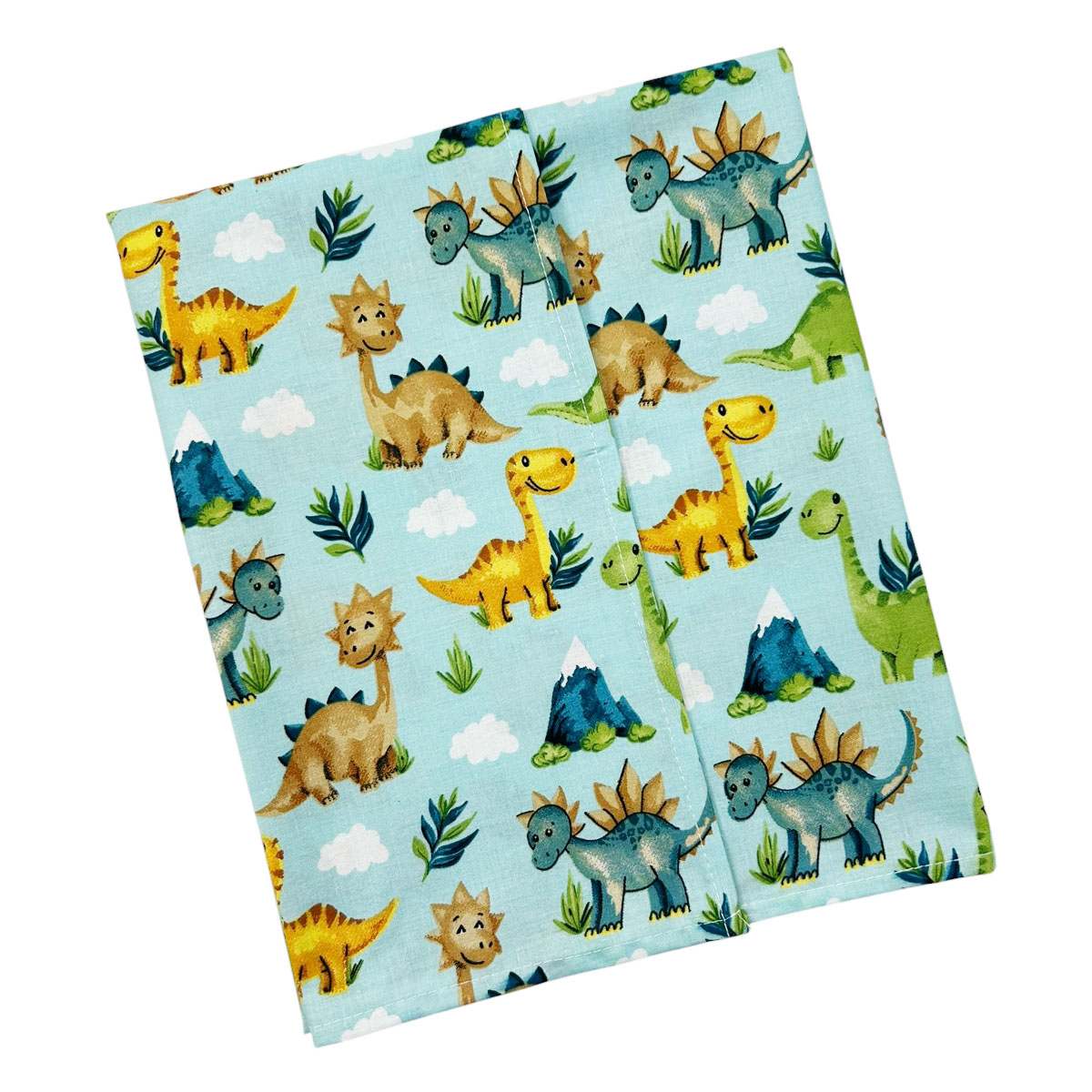 780-dino-τιρκουάζ (1) Πάνα χασέ εμπριμέ (80x80), Dino, τιρκουάζ - Image 1