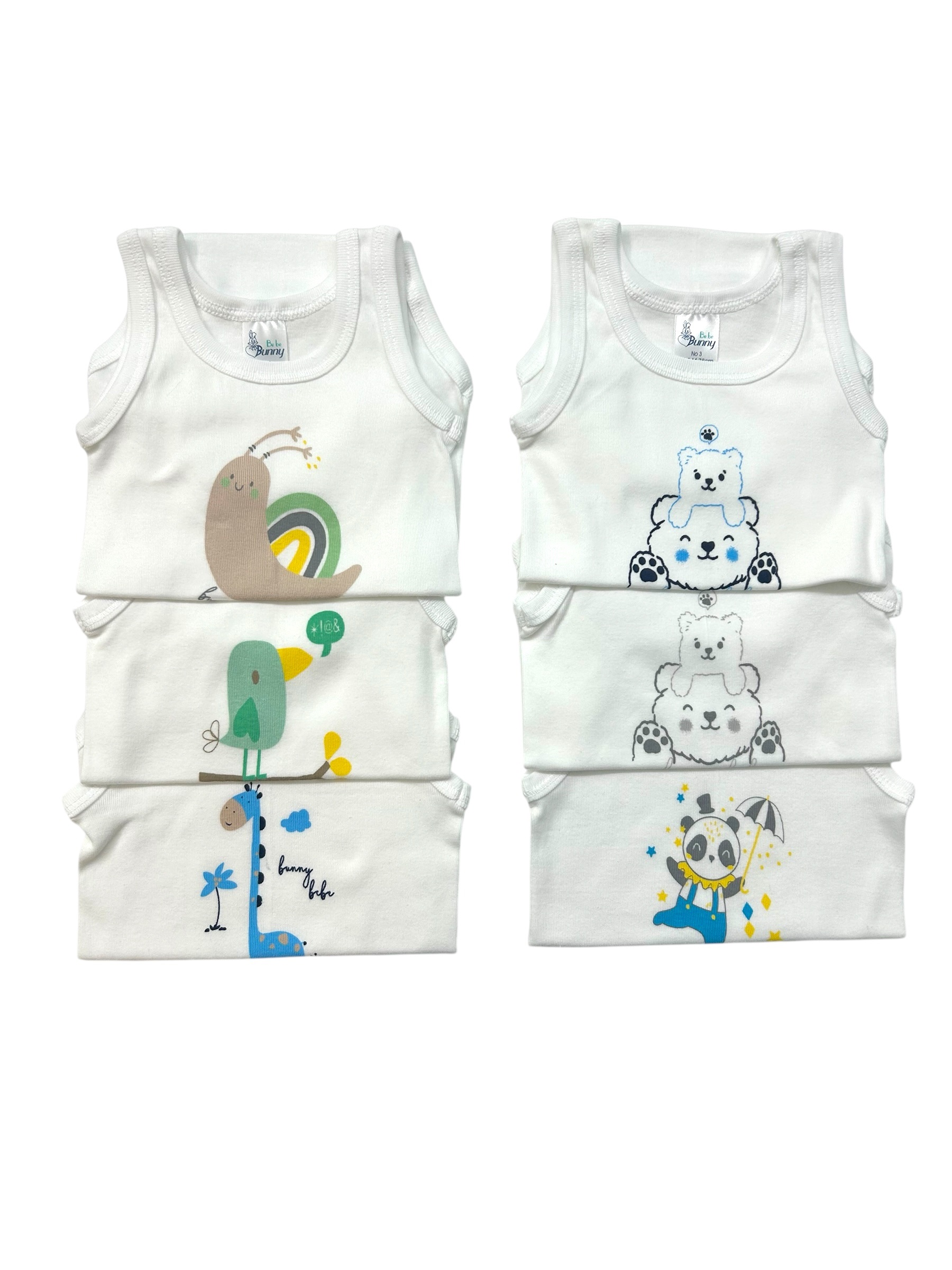 Photoroom_20250703_143635 Βρεφικά κορμάκια αμάνικα με τύπωμα, 6 τμχ αγόρι - Image 1