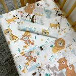 Σεντόνια κούνιας σετ 3τμχ με λάστιχο, Ζωάκια - Image 2