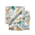 Σεντόνια κούνιας σετ 3τμχ με λάστιχο, Ζωάκια