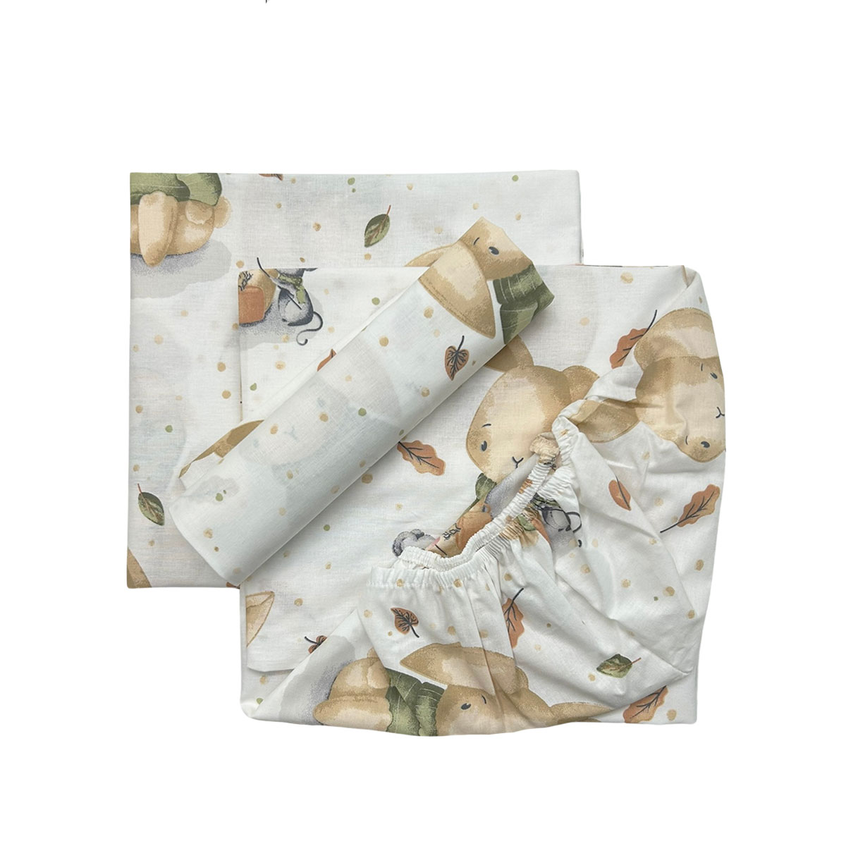 Σεντόνια κούνιας σετ 3τμχ με λάστιχο, Λαγός