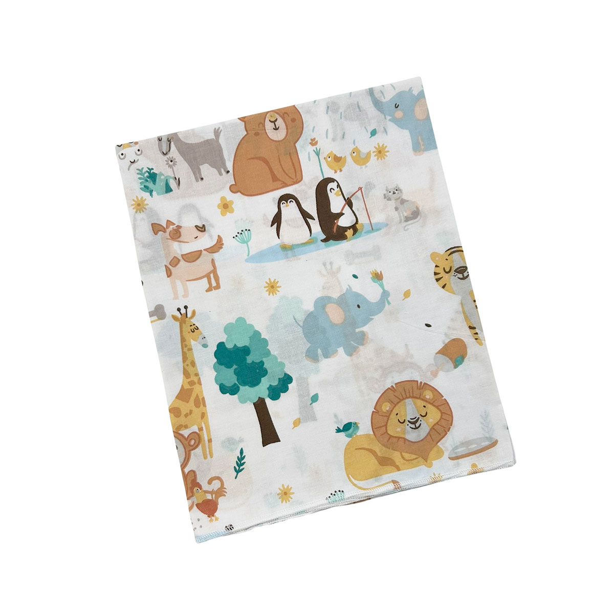 Πάνα χασέ εμπριμέ (80x80) με κοπτοράπτη, Ζωάκια