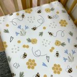 Σεντόνια κούνιας σετ 3τμχ με λάστιχο, Μέλισσες - Image 2